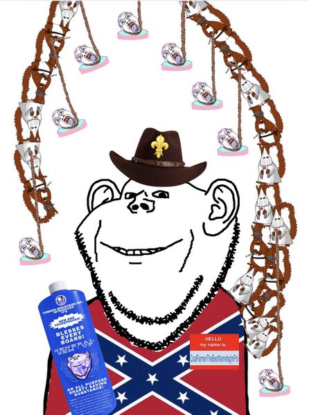 File:SoyBooru.com - 162363 - coalfarmerthebestnamefaginpol (user) cowboy hat flag hanging troon impish meta namefags variant impish soyak ears.jpg