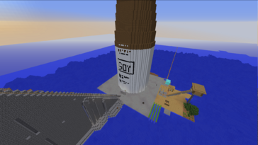 Giant soylent bottle at spawn.