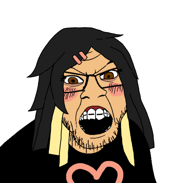 File:SoyBooru.com - 160500 - angry black hair black shirt blush brown eyes eyebrows glasses heart long hair looking at you meta namefags nose open mouth phaedra (nametroon) teeth variant feraljak.png