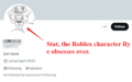Rye obsesses over a character called "Stat" from a Roblox Experience. He literally posts her everywhere which can be a dead giveaway that it's him altfagging.
